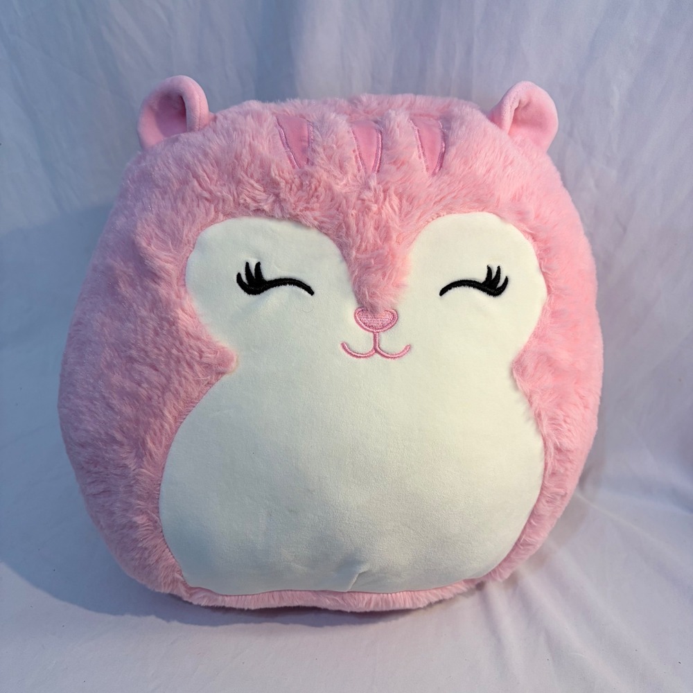 Squishmallows Fuzzamallows Pink Squirrel Plush 12 Inch Jazwares Soft Toy